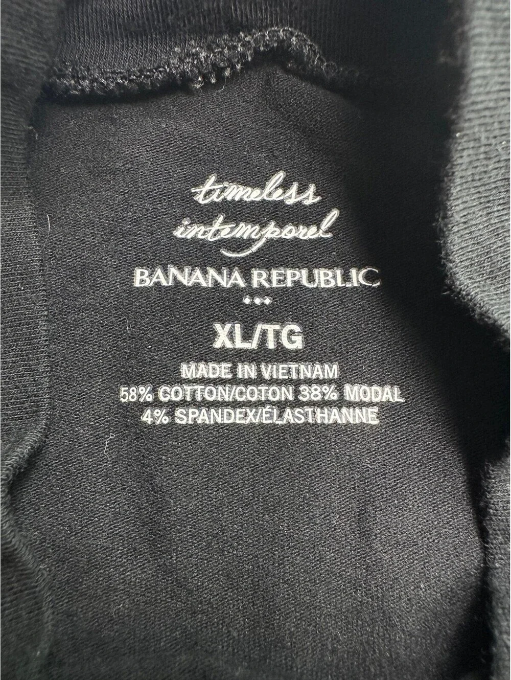 Banana Republic Timeless Black Cotton Modal Blend T-Shirt XL